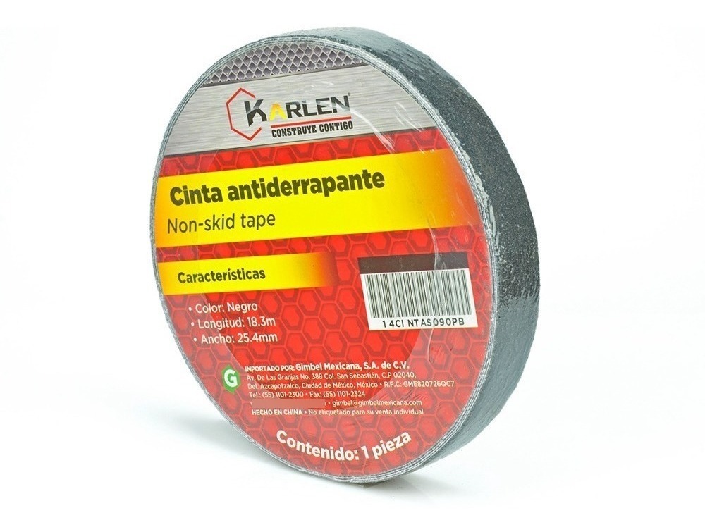 Cinta Antiderrapante Negra 25.4mm x 18.3m (1")