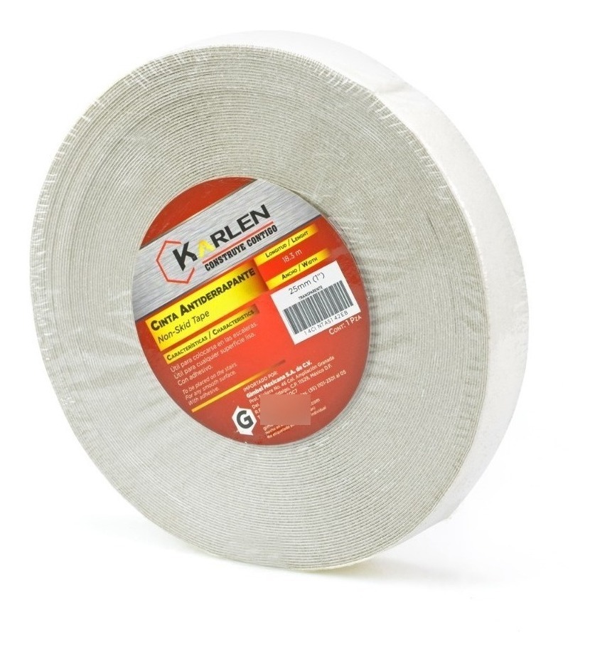 Cinta Antiderrapante Transparente 25mm x 18.3m (1")