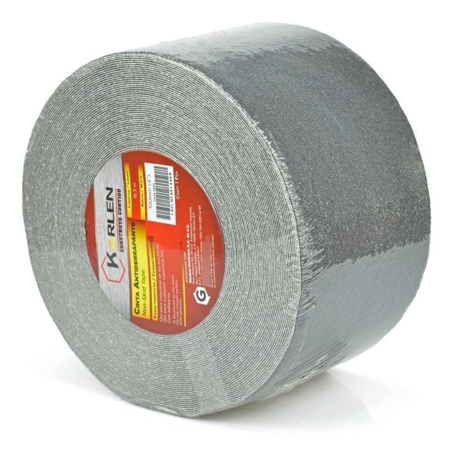 Cinta Antiderrapante Negra 4" x 18.3m