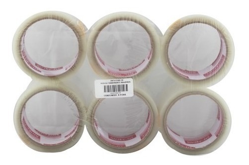 Cinta De Empaque Transparente 48x40m Economica La Mejor 6pz