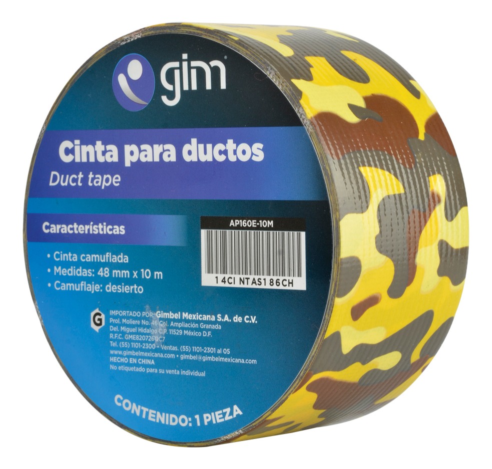 [GM-14CINTAS186CH] Cinta Para Ductos 48Mmx10M Camuflaje Desierto Ap160E-10M