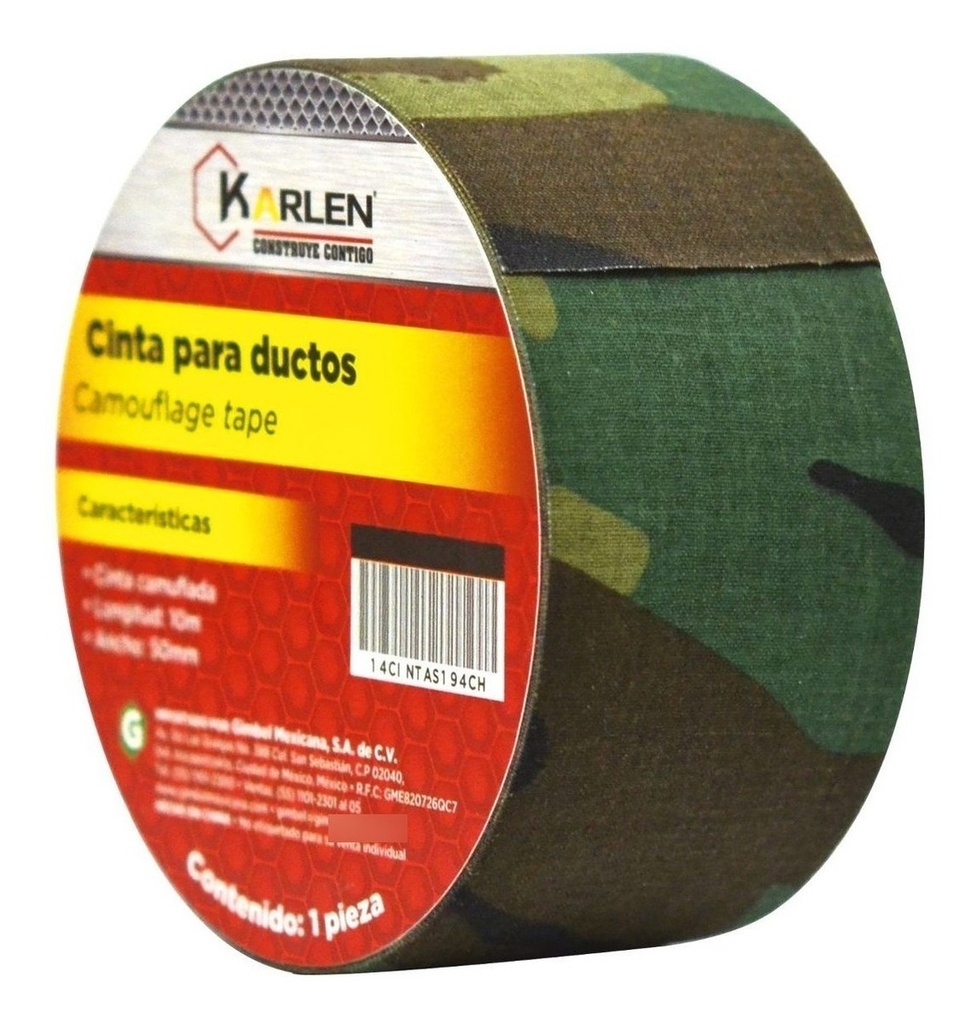 [GM-14CINTAS194CH] Cinta para Ductos (Duct Tape) 50mm x 10m Camuflaje