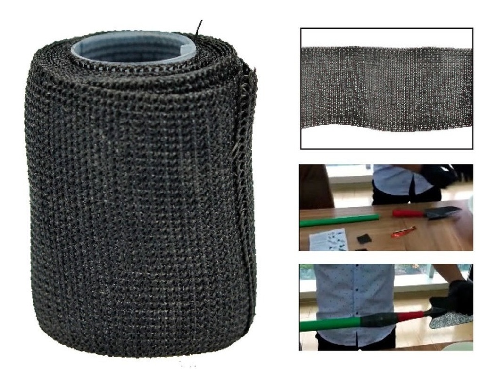 Cinta Reparadora de Fibra Negra 5cm X 125cm Para Superficies