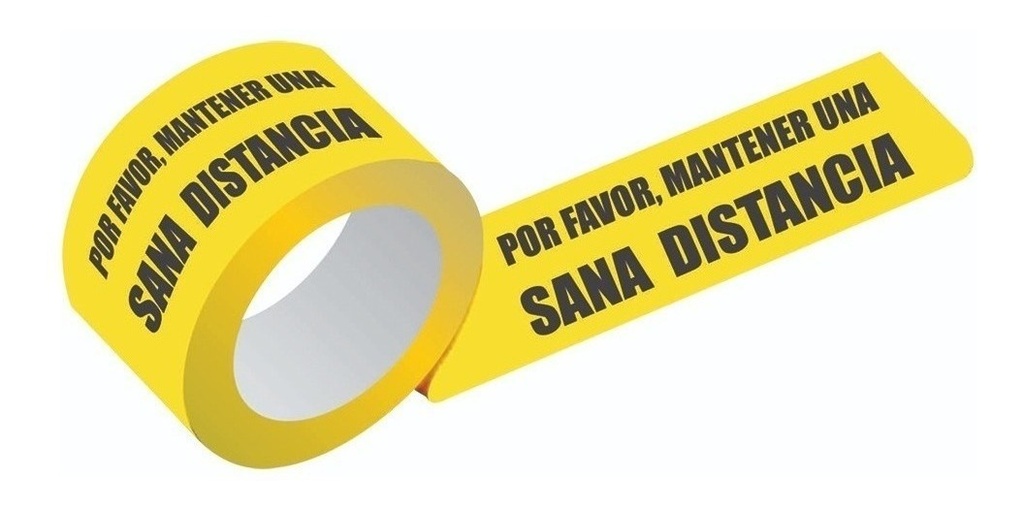 [GM-14CINTAS202SM] Cinta de Barricada Etiquetas Sana Distancia 144mm x 50m