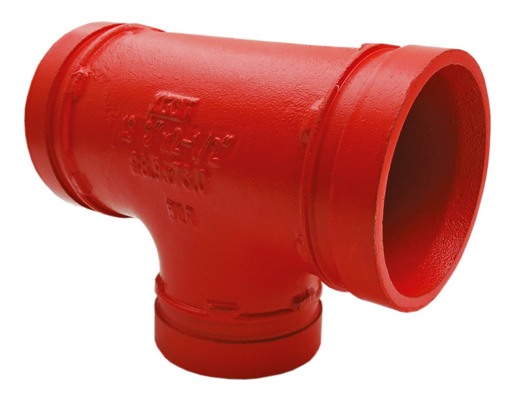 Conexión T Reductora Ranurada (Grooved) Fierro Dúctil 3"x2-1/2"