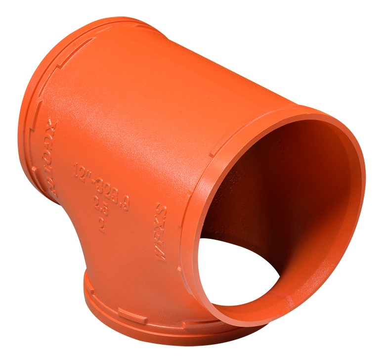 [GM-14COPLES144CH] Conexión T Reductora Ranurada (Grooved) Fierro Dúctil 8"x4"