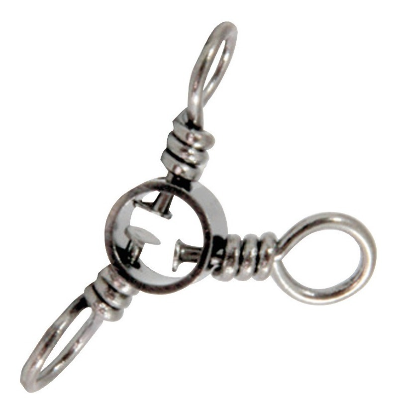[GM-14DESTOR117MM] Destorcedor Triple (Three-Way) Niquelado #5630-3/0 Pesca