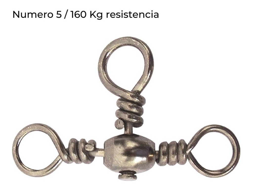 [GM-14DESTOR367MM] Destorcedor Para Pesca Triple (Barril) 12 Pz 160 Kg Resisten