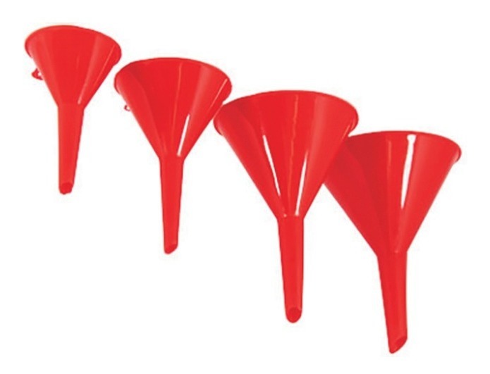 [GM-14EMBUDO005CH] Set Embudos Polietileno Resistente 4 Piezas El Mejor