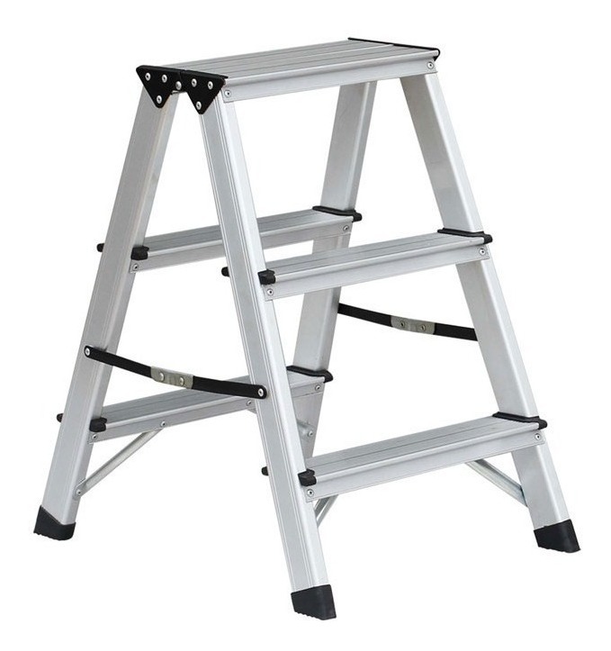 [GM-14ESCALE010CH] Escalera Doble De Aluminio 2X3 Escalones Plus