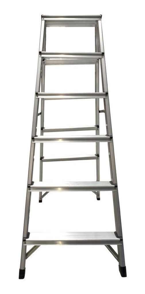 [GM-14ESCALE013CH] Escalera Doble De Aluminio 2X6 Escalones Plus