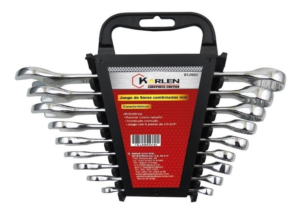 Llaves Combinadas Crv 1/4-9/16  (6 Piezas) Nuevo