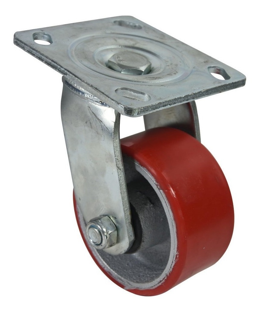 [GM-14RODAJA125CH] Rodaja Industrial 125Mm Roja/Placa/Giratoria Dk012-Ps05