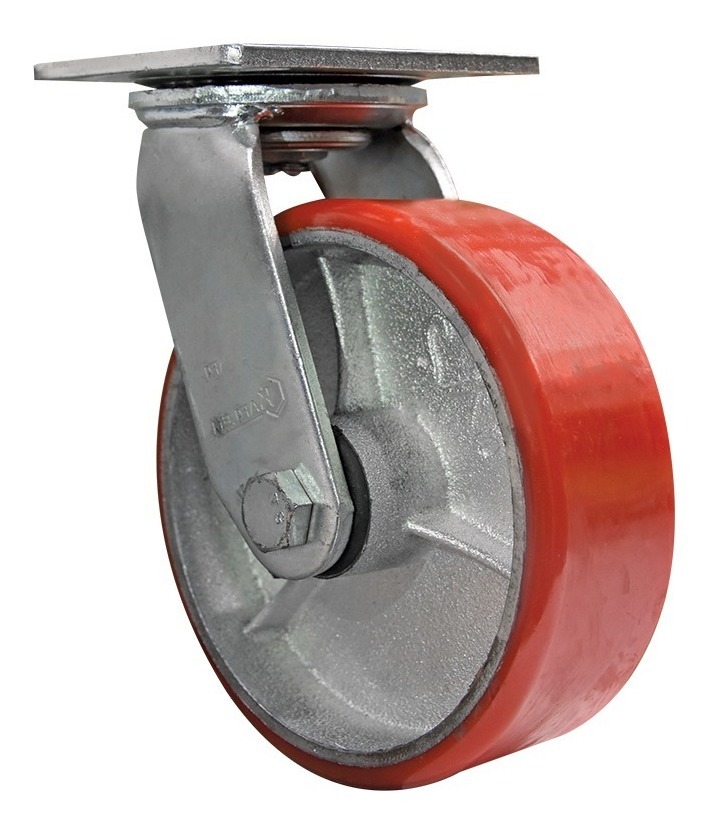 Rodaja Industrial 160Mm Roja/Placa/Giratoria Dk012-Ps06