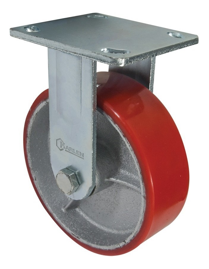 Rodaja Industrial 160Mm Roja Placa Fija Dk012-Pd06