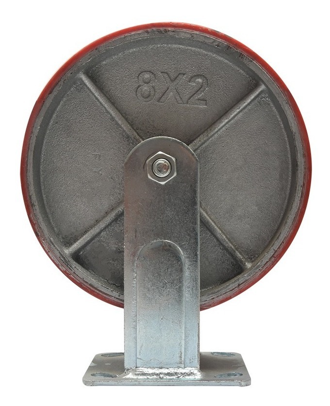 [GM-14RODAJA132CH] Rodaja Industrial 200Mm Roja Placa Fija Dk012-Pd08