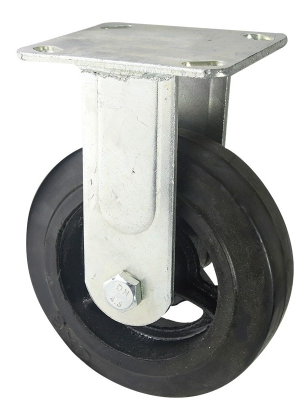 Rodaja Industrial 200Mm Negra/Placa Fija Dk013Pd08