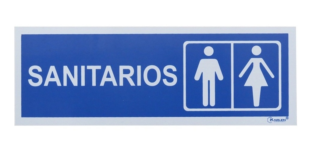 Señal  Sanitarios  20x7cm