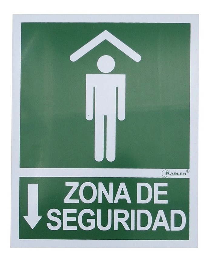 Señal  Zona De Seguridad  20X25Cm