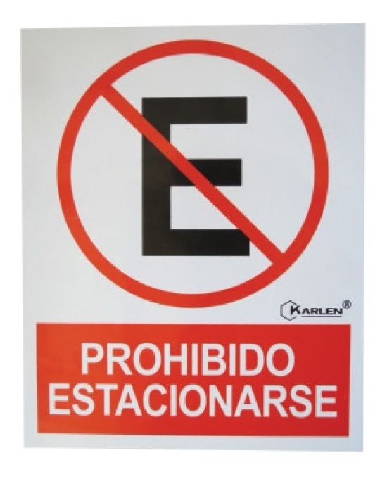 [GM-14SEGURI125SM] Letrero Prohibido Estacionarse Señalización 20X25 CM