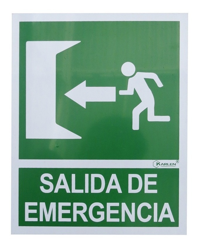Señal  Salida De Emergencia Izquierda  20X25Cm