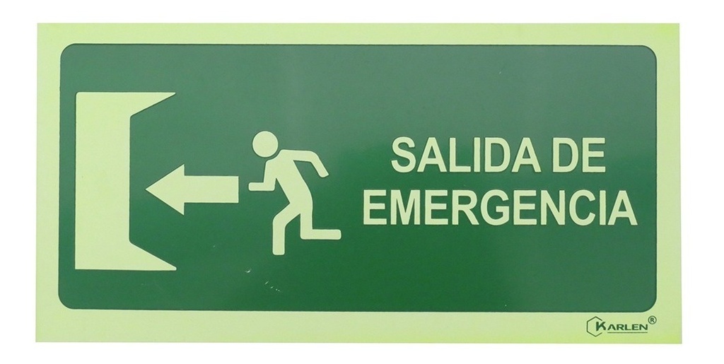 Señal Salida de Emergencia Izquierda Fotoluminiscente40X20