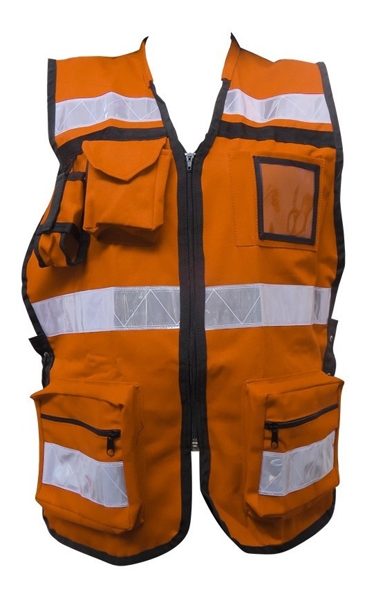 Chaleco Brigadista 3 Bandas Reflejantes Naranja Unitalla
