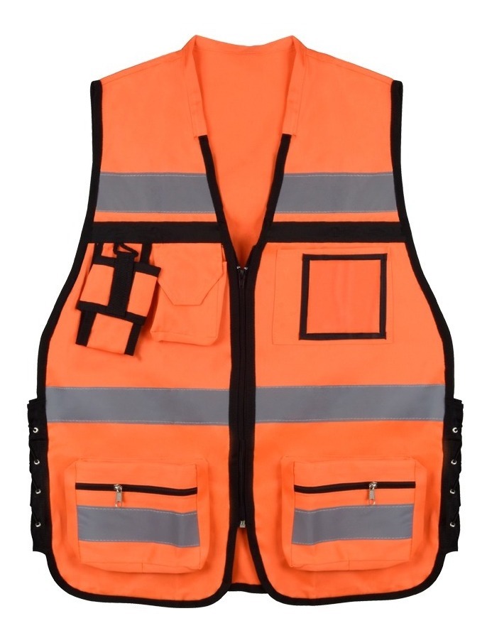 [GM-14SEGURI210SM] Chaleco Brigadista 5 Bandas Reflejante Naranja Unitalla