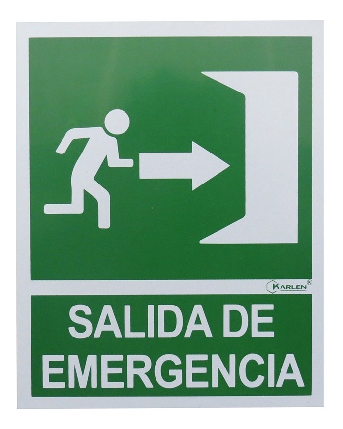 Señal  Salida De Emergencia Derecha  20X25Cm