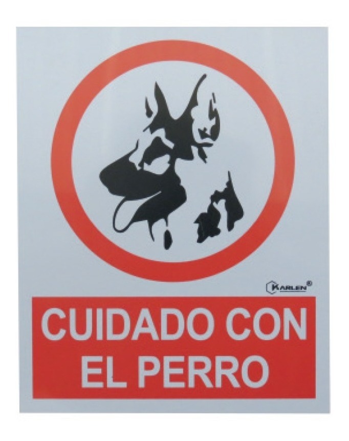 [GM-14SEGURI238KA] Señal No Pase Cuidado Con el Perro 40X20Cm