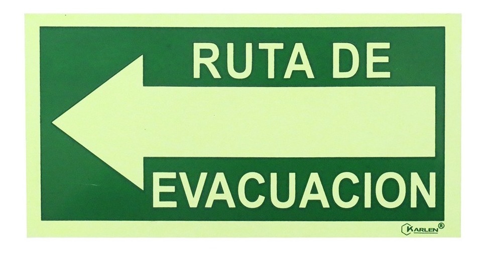 [GM-14SEGURI300KA] Señal Ruta Evacuacion Izquierda 40X20Cm