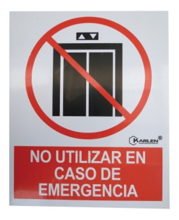 Señal  No Utilizar En Caso De Emergencia  20X25Cm