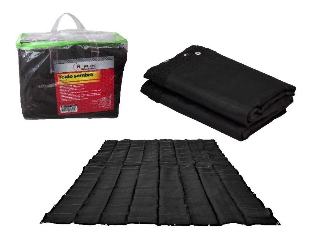 Toldo Sombra Negro 70% 3.60x3mt