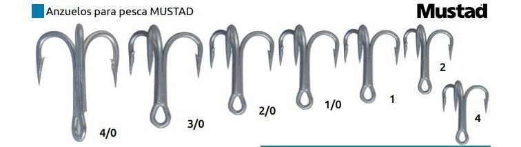 Anzuelo Triple Mustad 9430ADS #1/0 (50 Piezas)