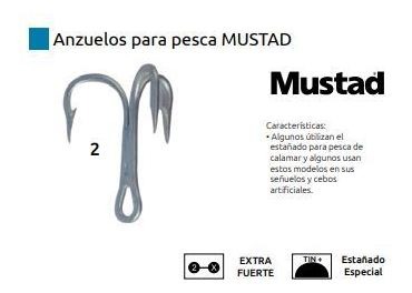 Anzuelo Triple Mustad 3565ADS #2 (50 Piezas)