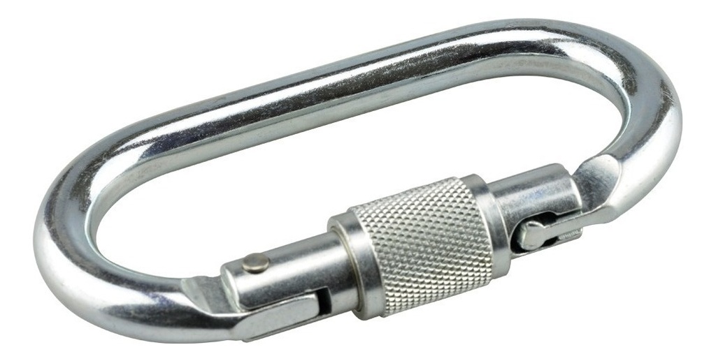 Mosquetón de Acero Oval Con Seguro 22Kn