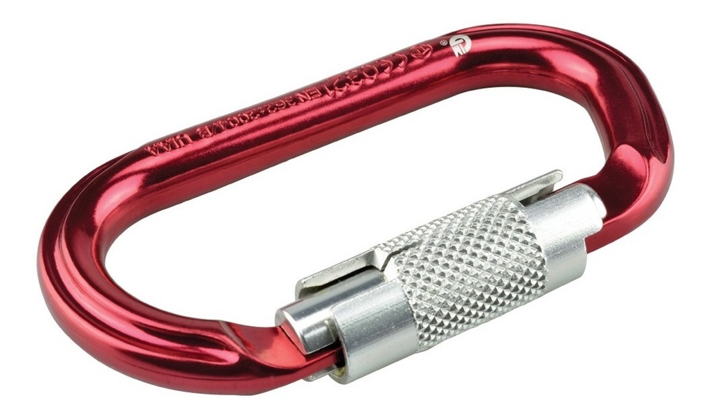 Mosqueton De Aluminio Oval Con Seguro 23Kn Gim-66