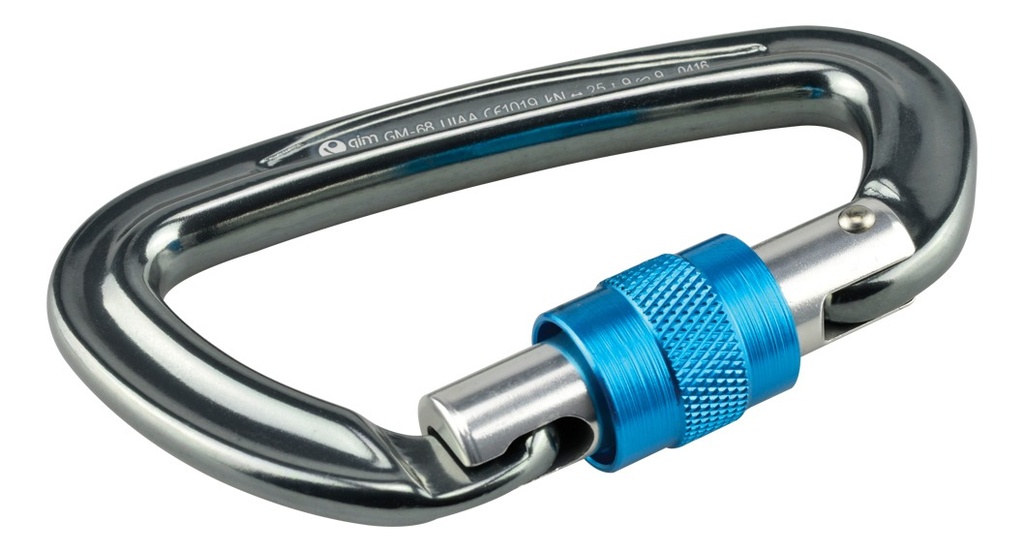 Mosqueton De Aluminio Tipo D Con Seguro 25kn Gm-68