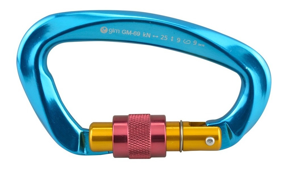 Mosqueton De Aluminio Tipo D Con Seguro 25Kn Gm-69