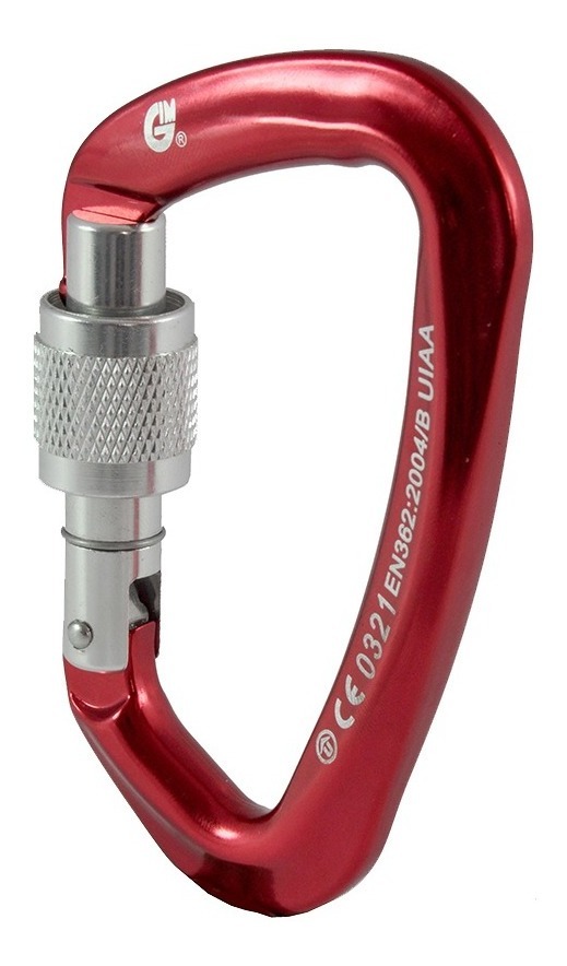 Mosqueton De Aluminio Tipo D Con Seguro 23Kn Gim-70