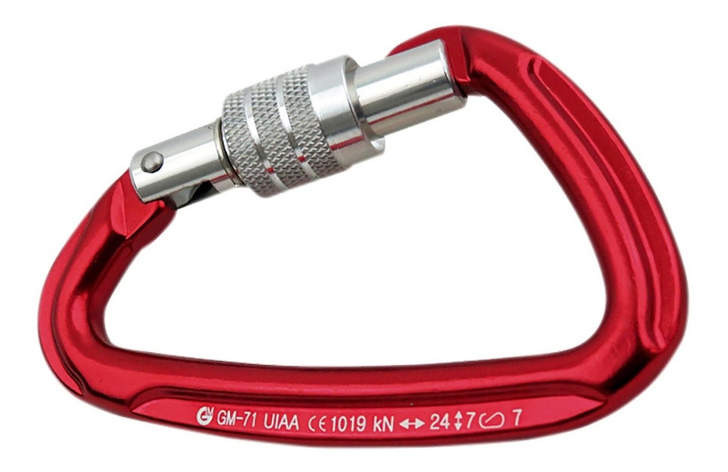 Mosqueton De Aluminio Tipo D Con Seguro 24kn Gm-71