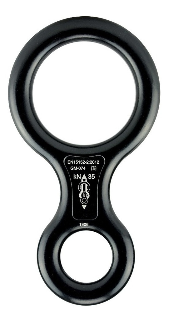 Descensor Figura 8 (Ocho) Aluminio 35KN Negro Gim-89 Rappel