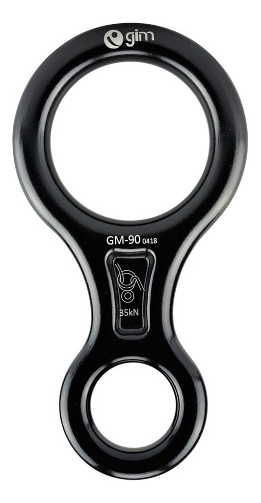 Descensor Figura 8 (ocho) Aluminio 35KN Negro Gm-90 Rappel