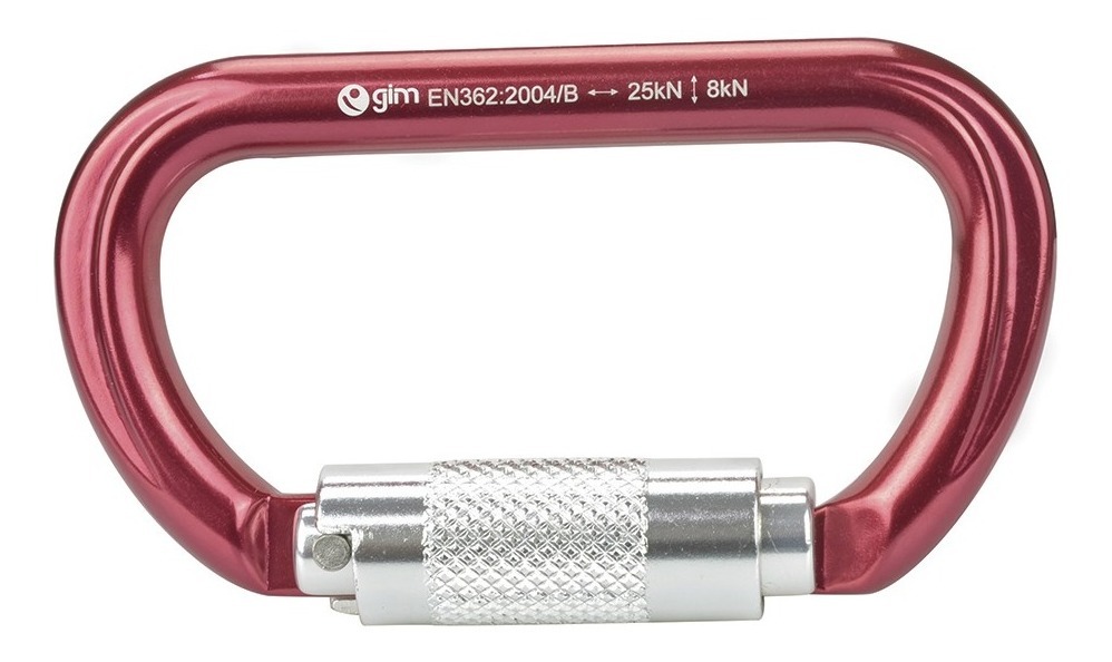 Mosqueton De Aluminio Tipo D Con Seguro 25Kn Gm-100