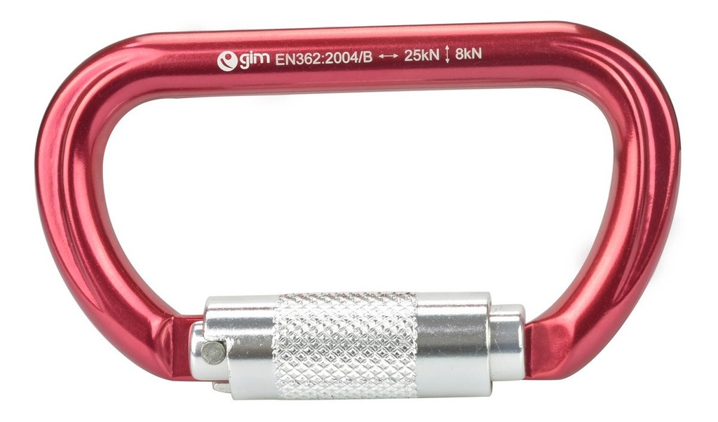 Mosqueton De Aluminio Tipo D Con Seguro 22Kn Gm-110