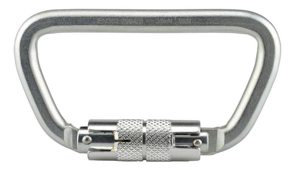 Mosqueton De Aluminio Tipo D Con Seguro 35Kn Gim-115