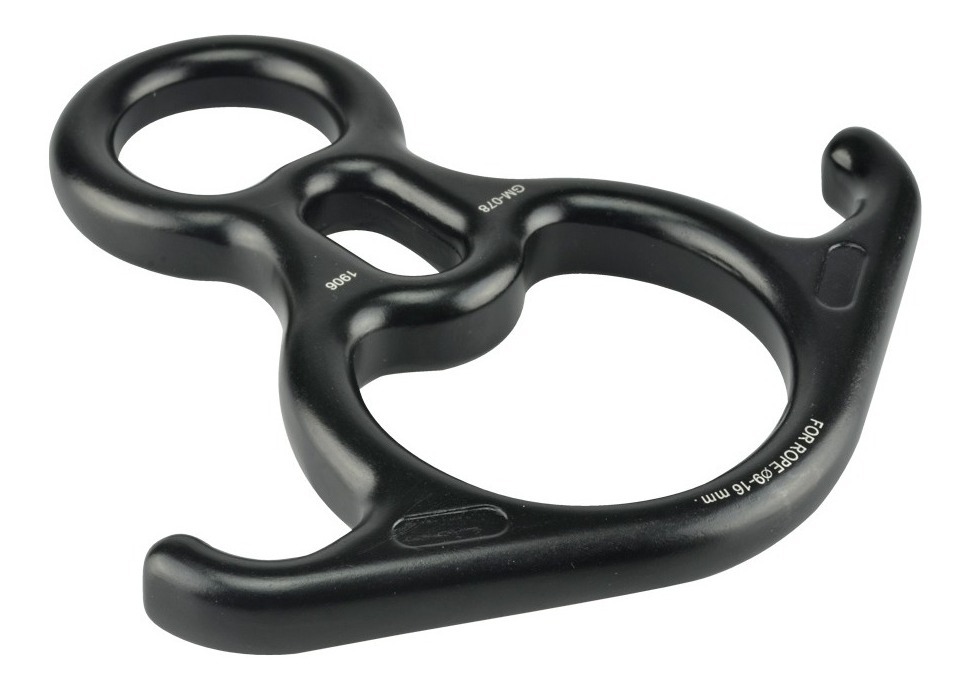 Descensor Figura 8 (Ocho) Aluminio 40KN Negro  Rappel