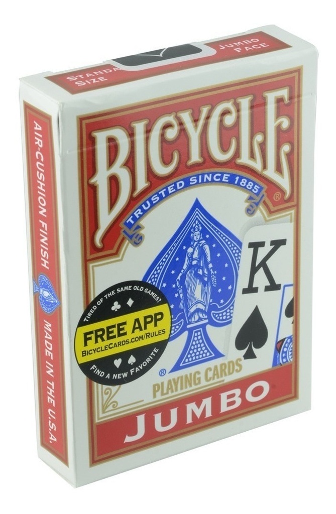 Baraja Bicycle Jumbo Cartón Plastificado 56 Naipes