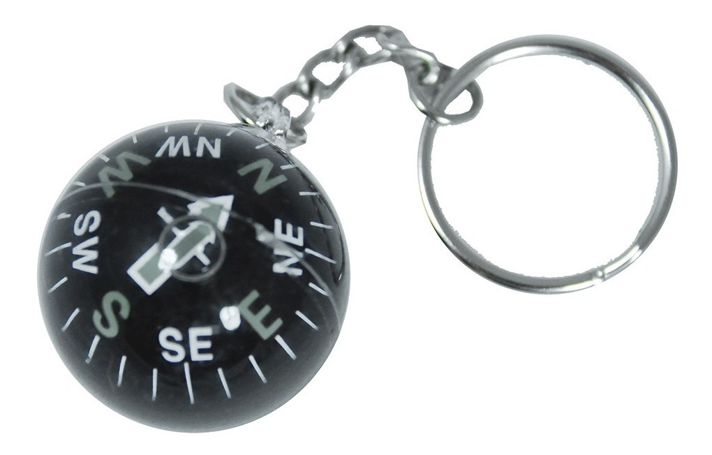 Brujula Con Llavero 28Mm (Negro) Qc283