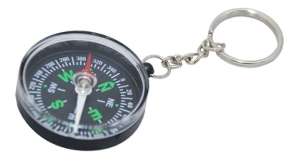 Brújula Plástica Llavero Bolsillo Estática 340 Grados Gimbel